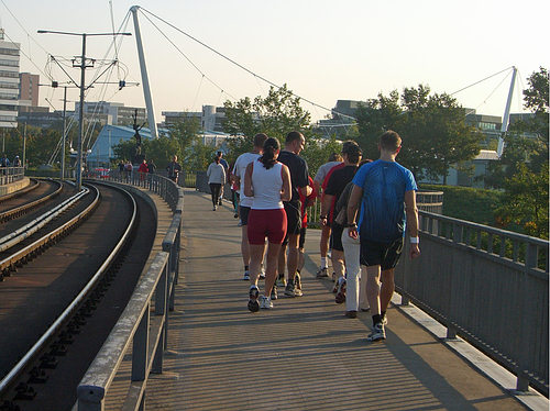 Früh morgens auf dem Weg zum Start bei der Europahalle