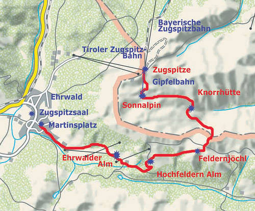 6. Zugspitz-Extremberglauf: Streckenkarte
